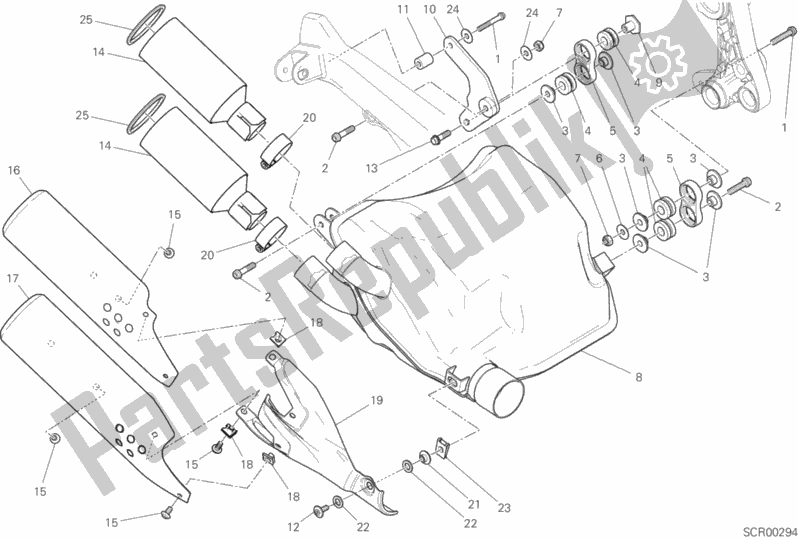 Alle onderdelen voor de 31b - Uitlaatdemper van de Ducati Scrambler Flat Track Thailand 803 2020